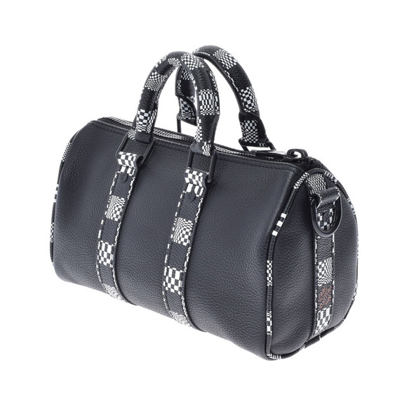 LOUIS VUITTON Distorted Keepall XS Black Leather Shoulder Bag - Picture 2 of 9